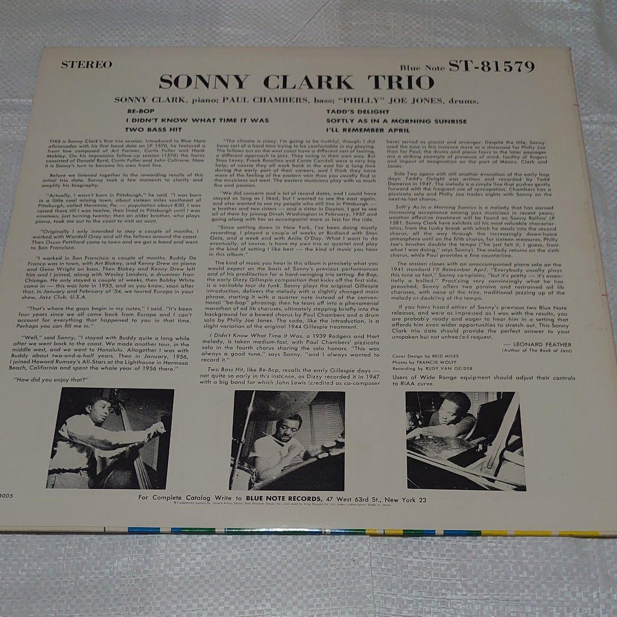 SONNY CLARK　 BLUE NOTE1579   LPレコード 盤