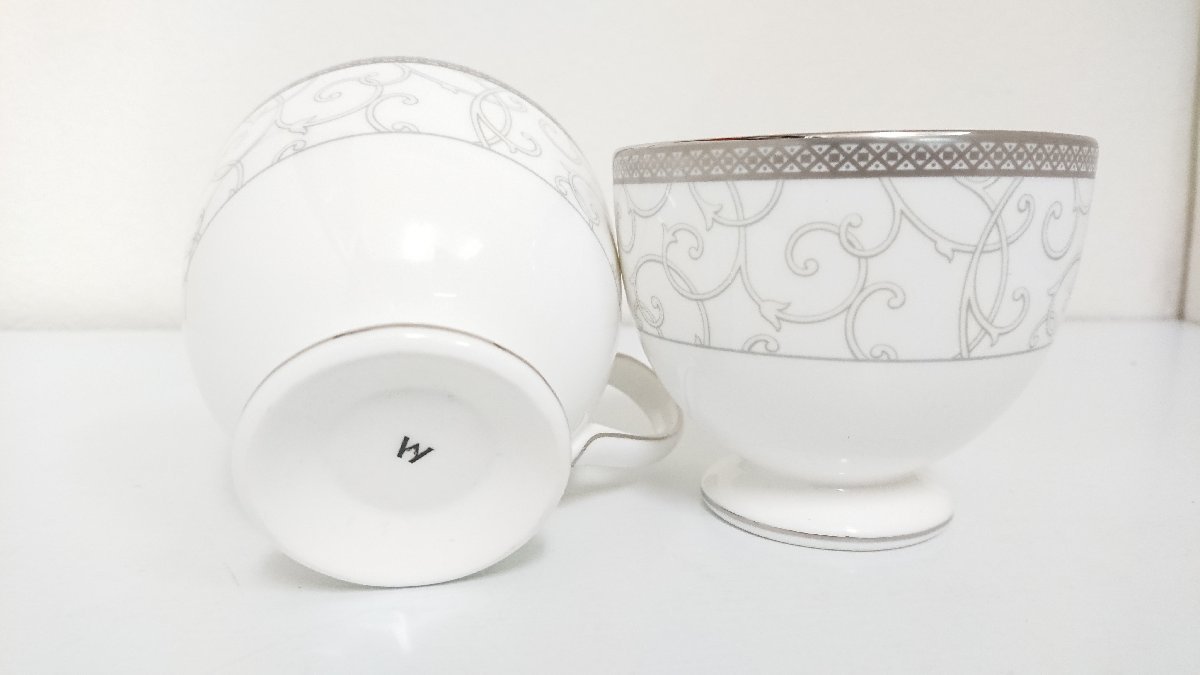 【未使用】 【人気ブランド】 WEDGWOOD　セレスティアル プラチナ　ティーカップ＆ソーサーとプレートのセット　キングラム（イ）_画像7