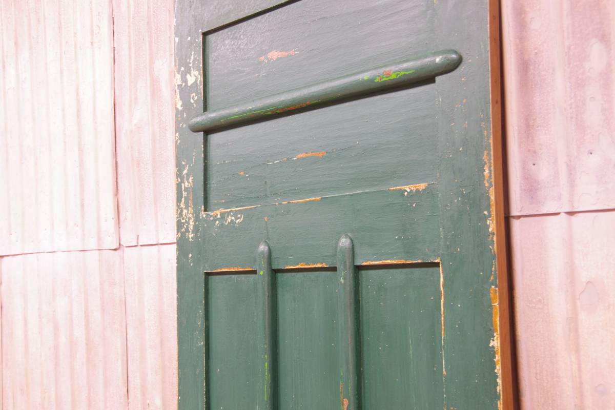 S-009( быстрое решение )W74×H190 ручка двери дырки от удаления восстановление завершено! одна сторона открытие античный дверь lino беж .n дверь старый . павильон. из дерева двери магазин преобразование ftg