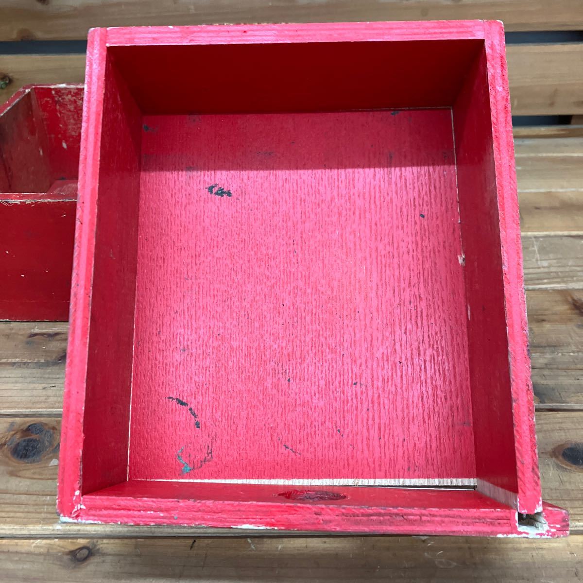 ブリヂストン ビンテージ 木製 工具箱 木箱 ボックス 引き出し 当時物 オリジナル レア 昭和レトロ_画像10