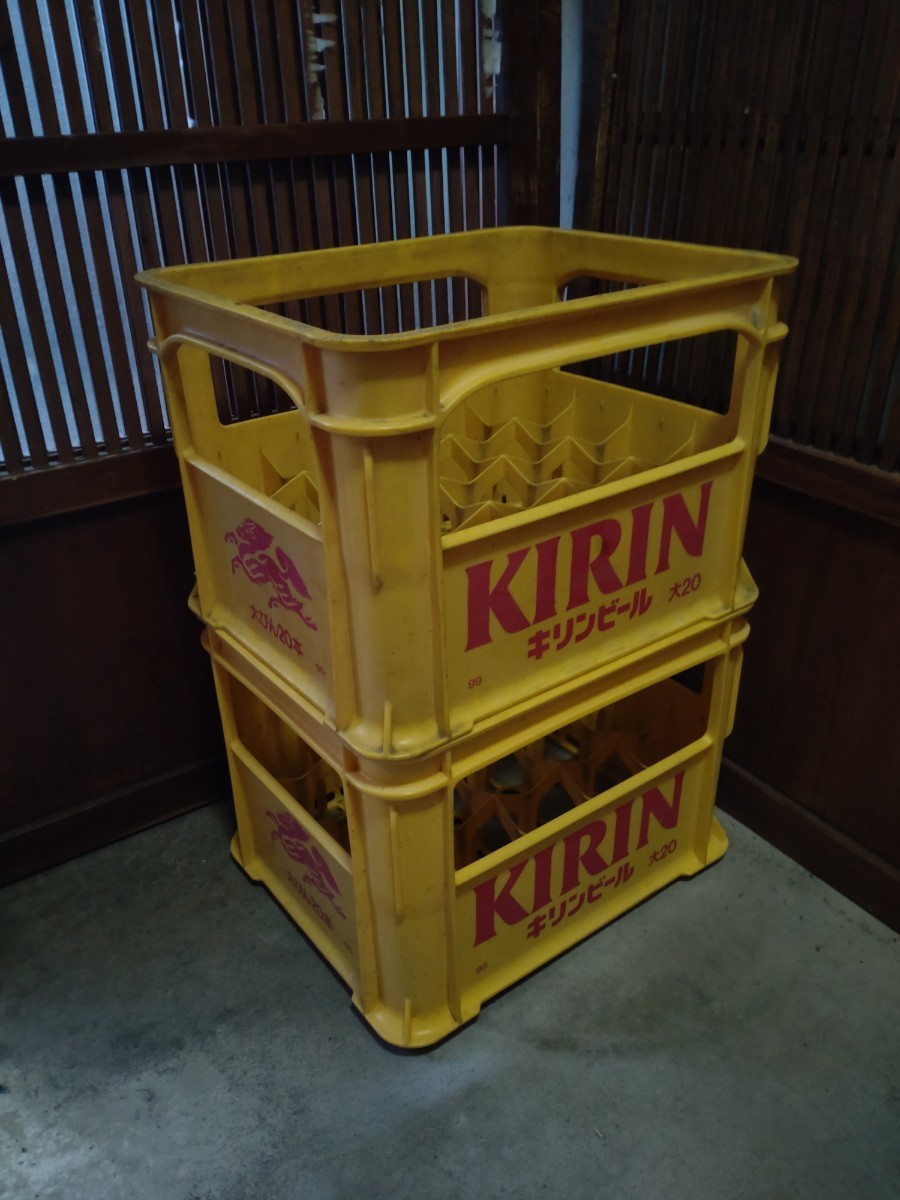 昭和レトロ　キリン　KIRIN 　ビールケース　大瓶20本　2ケース　店舗　ディスプレイ_画像5