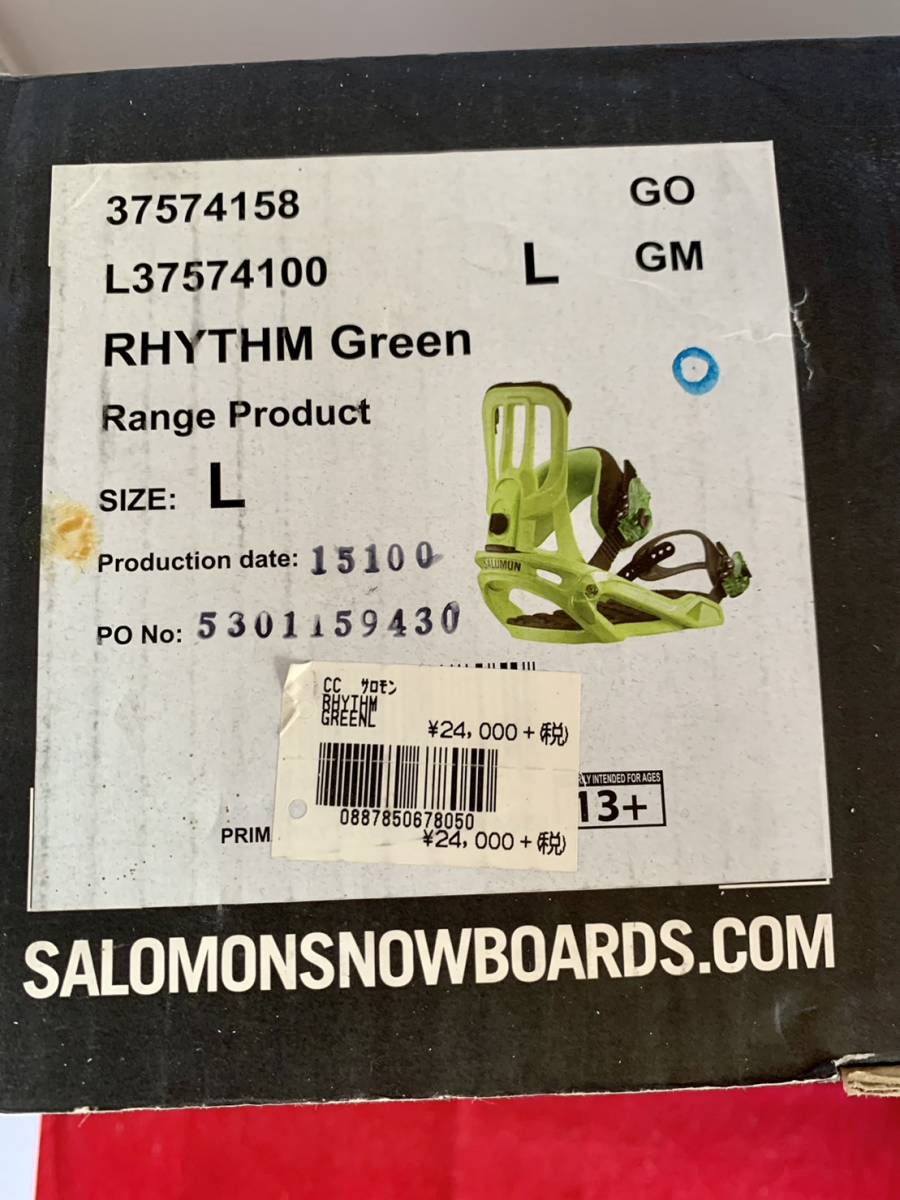 ☆サロモン/SALOMON スノーボードビンディング RHYTHM Green Lサイズ 中古☆_画像2