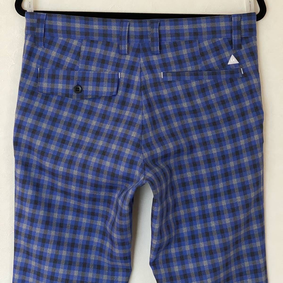 超美品 le coq sportif(ルコック スポルティフ)メンズ ゴルフ パンツ W79cm ブルー 使用2回 スポーツ アウトドア 秋冬 ストレッチ デサント