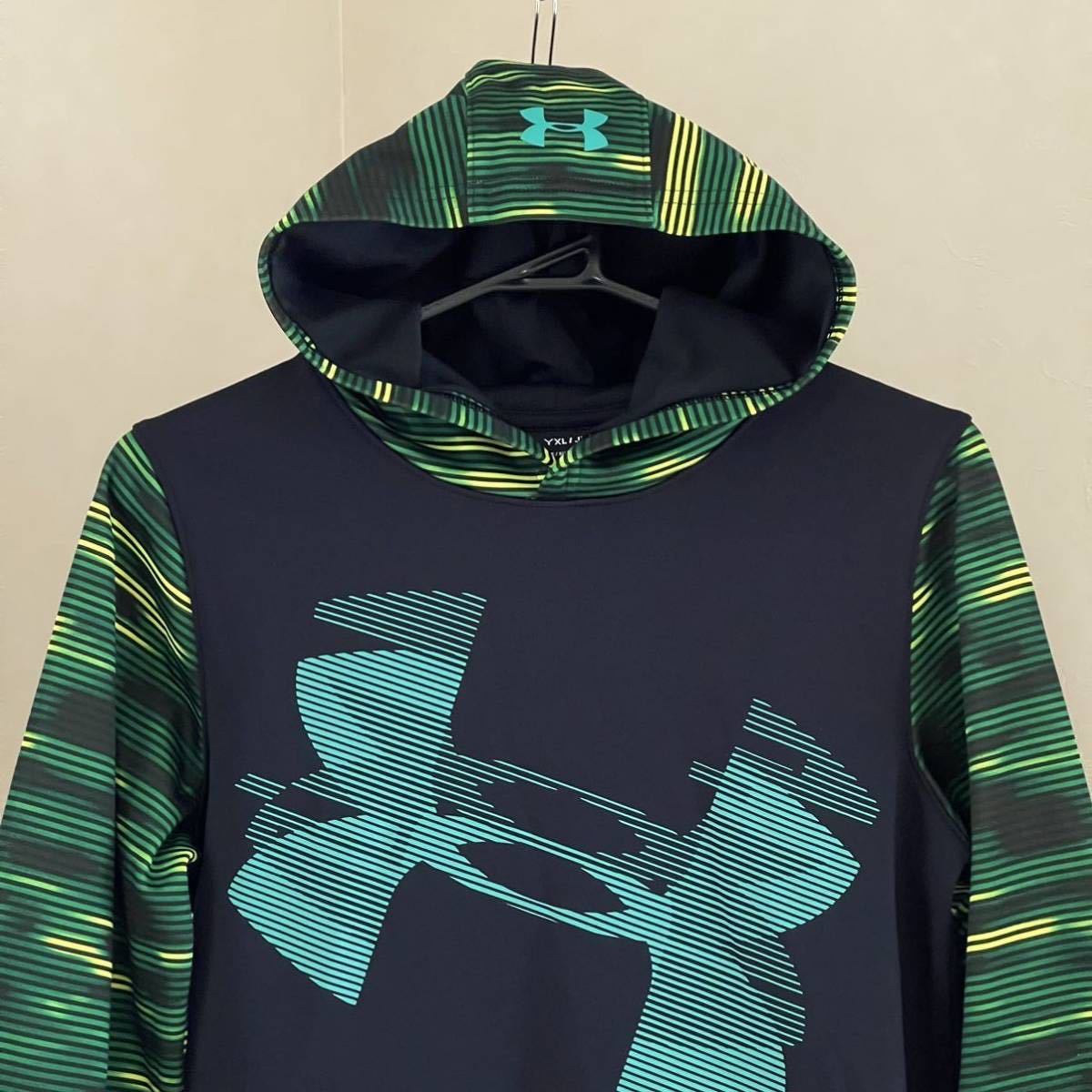  очень красивый товар UNDER ARMOUR( Under Armor ) холодный механизм Parker YXL(T160.B76cm) UA тянуть Parker 1318229 черный использование 2 раз ( АО ) купол 