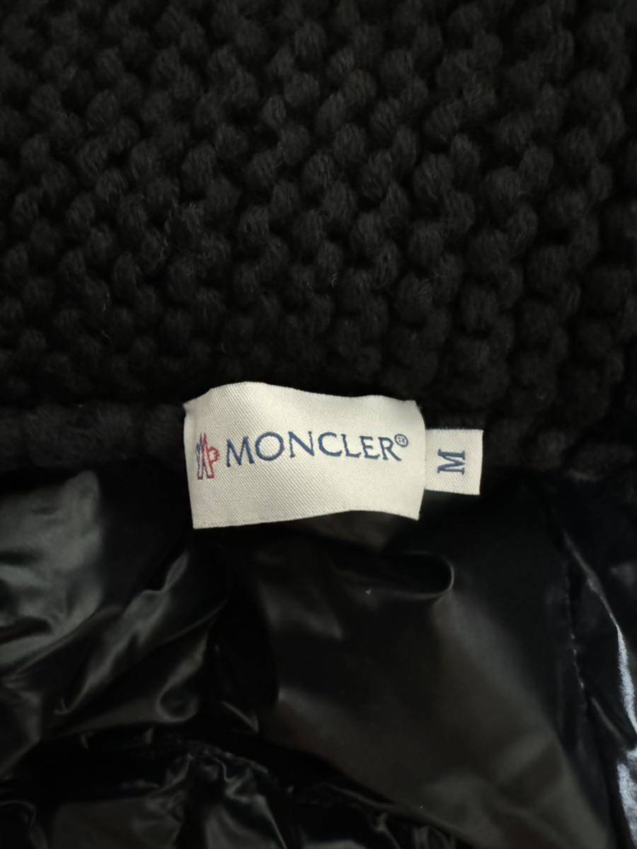 MONCLER モンクレール MAGLIONE TRICOT GILET ダウン ベスト M 2 ブラック 黒 ニット 切替 _画像3