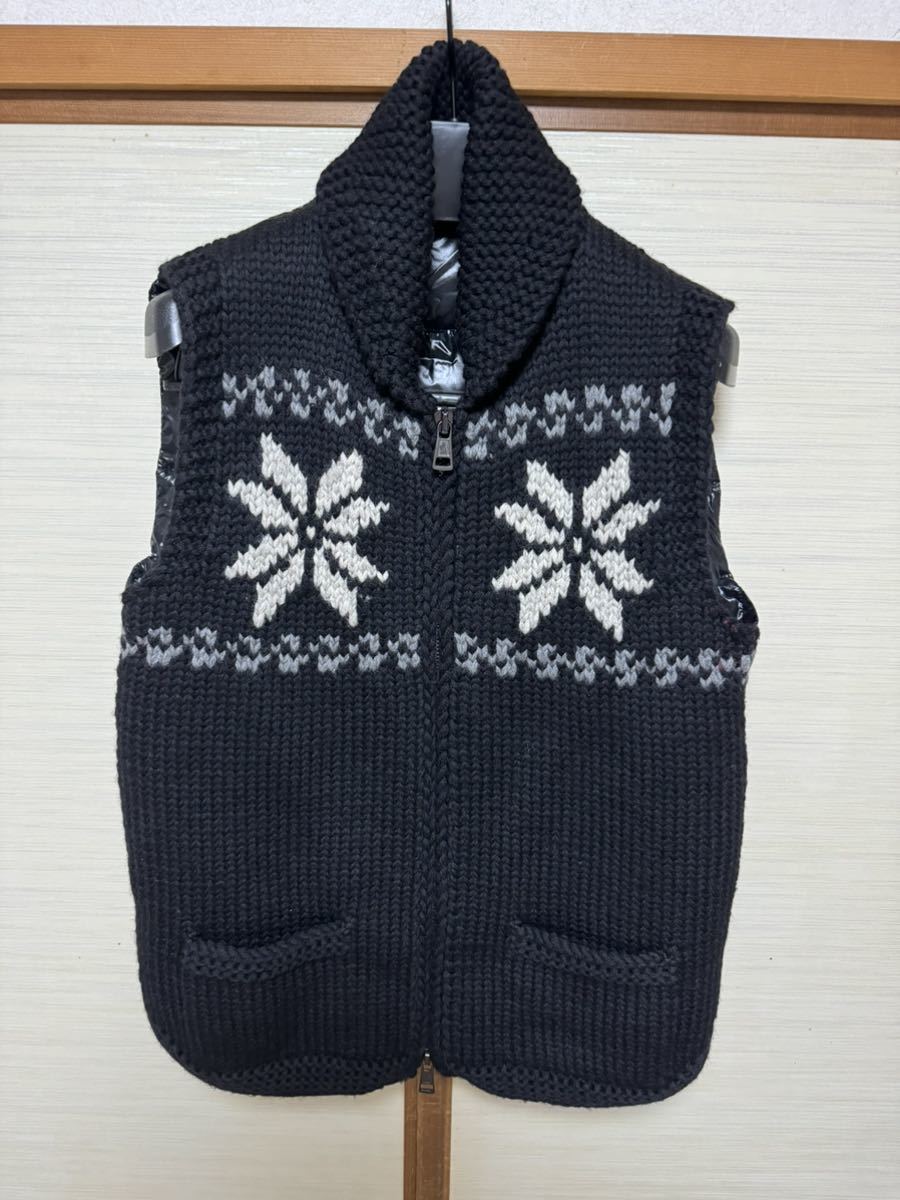 MONCLER モンクレール MAGLIONE TRICOT GILET ダウン ベスト M 2 ブラック 黒 ニット 切替 _画像1