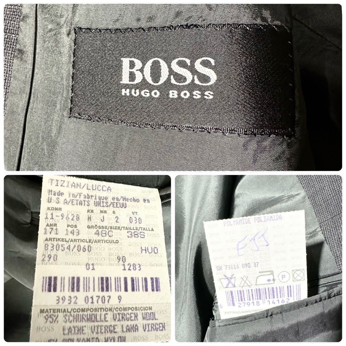 【新品同様】極上の逸品◆HUGO BOSS ヒューゴボス◆ ヴァージンウール ジャケット テーラードジャケット 孔子柄 サイズ 48 L相当_画像10