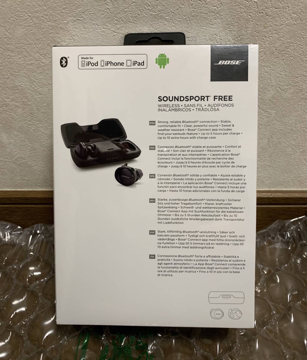 未開封的Bose SoundSport免費無線耳機完全無線藍牙耳機三合一黑    原文:新品 未開封 Bose SoundSport Free wireless headphones 完全ワイヤレス Bluetooth イヤホン トリプルブラック