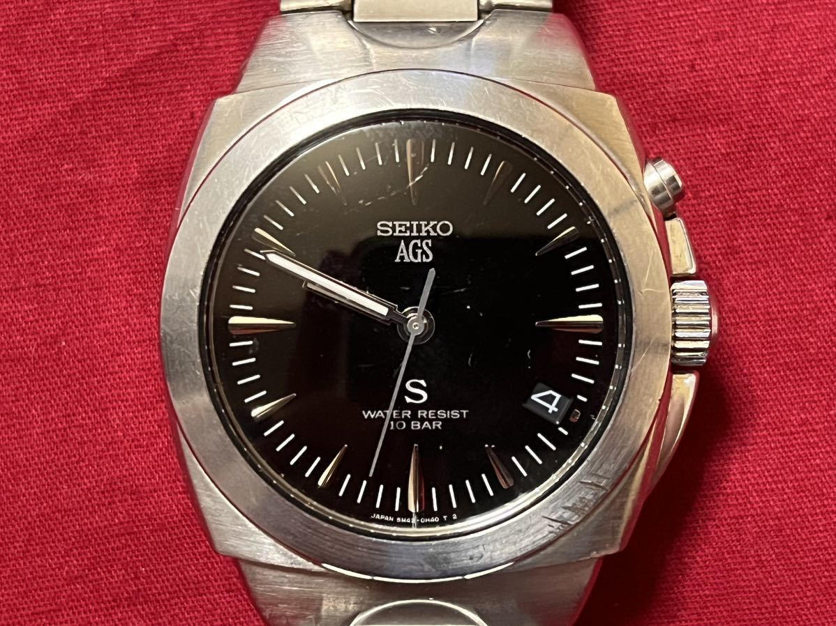 SEIKO セイコー AGS 5M42-0E50 / 5M23-7A31 クォーツ ジャンク メンズ 腕時計_画像3