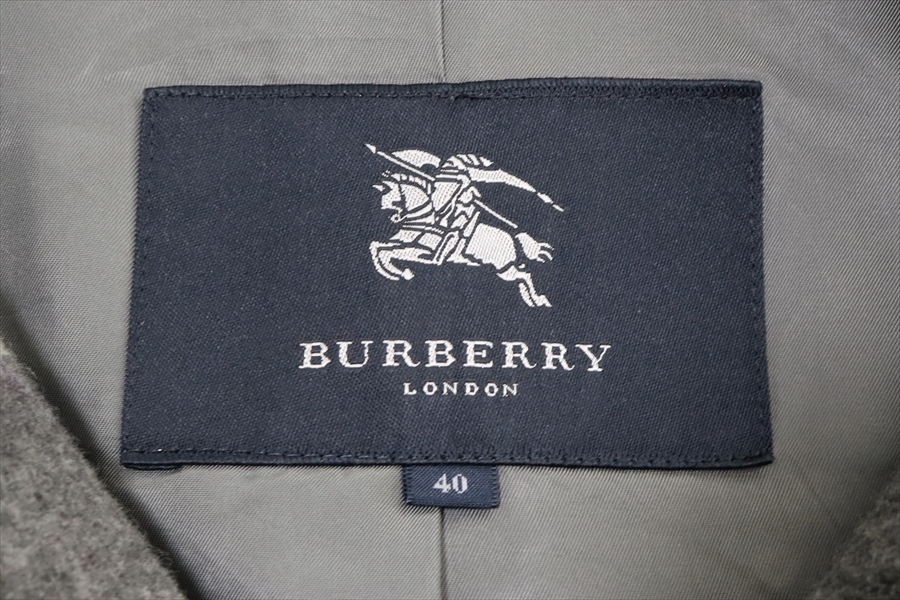 BURBERRY LONDON バーバリー 三陽商会 女性用 ウールカシミヤ ジャケット コート 40 グレー_画像7