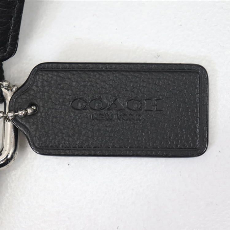 相場価格￥66,000- 美品 COACH コーチ F54770 牛革 エンボスレザー スリングバッグ 黒 ブラック ボディバッグ クロスボディ_画像5