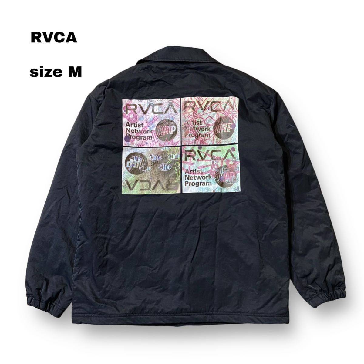 美品 RVCA ルーカ 中綿 キルティング プリント コーチ ジャケット