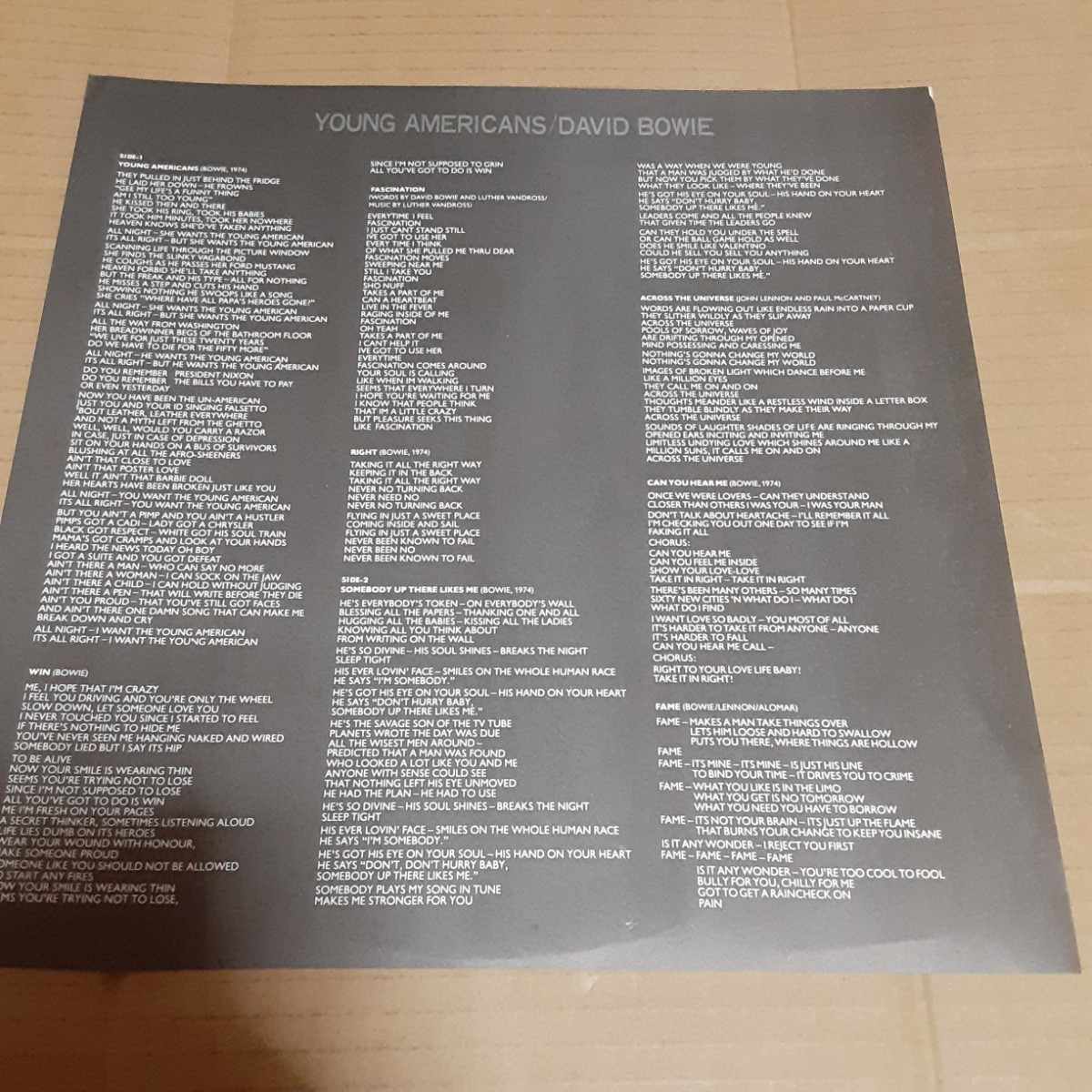 帯付き 国内盤 LP　デビッド・ボウイー DAVID BOWIE ヤング・アメリカン YOUNG AMERICAN RCA-6285_画像4