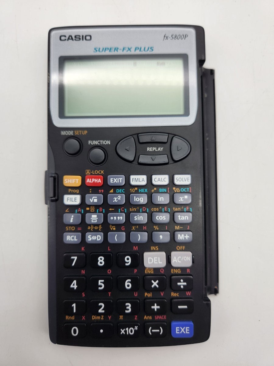 動作品 CASIO カシオ fx-5800P 関数電卓 数学/物理/化学/土木/自作公式5本登録可能/公式128本搭載_画像1