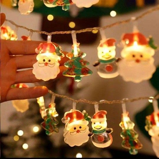 クリスマス イルミネーション ライト サンタ 雪だるま 3m×20灯 USB　電飾　 デコ　 ツリー　  オーナメント