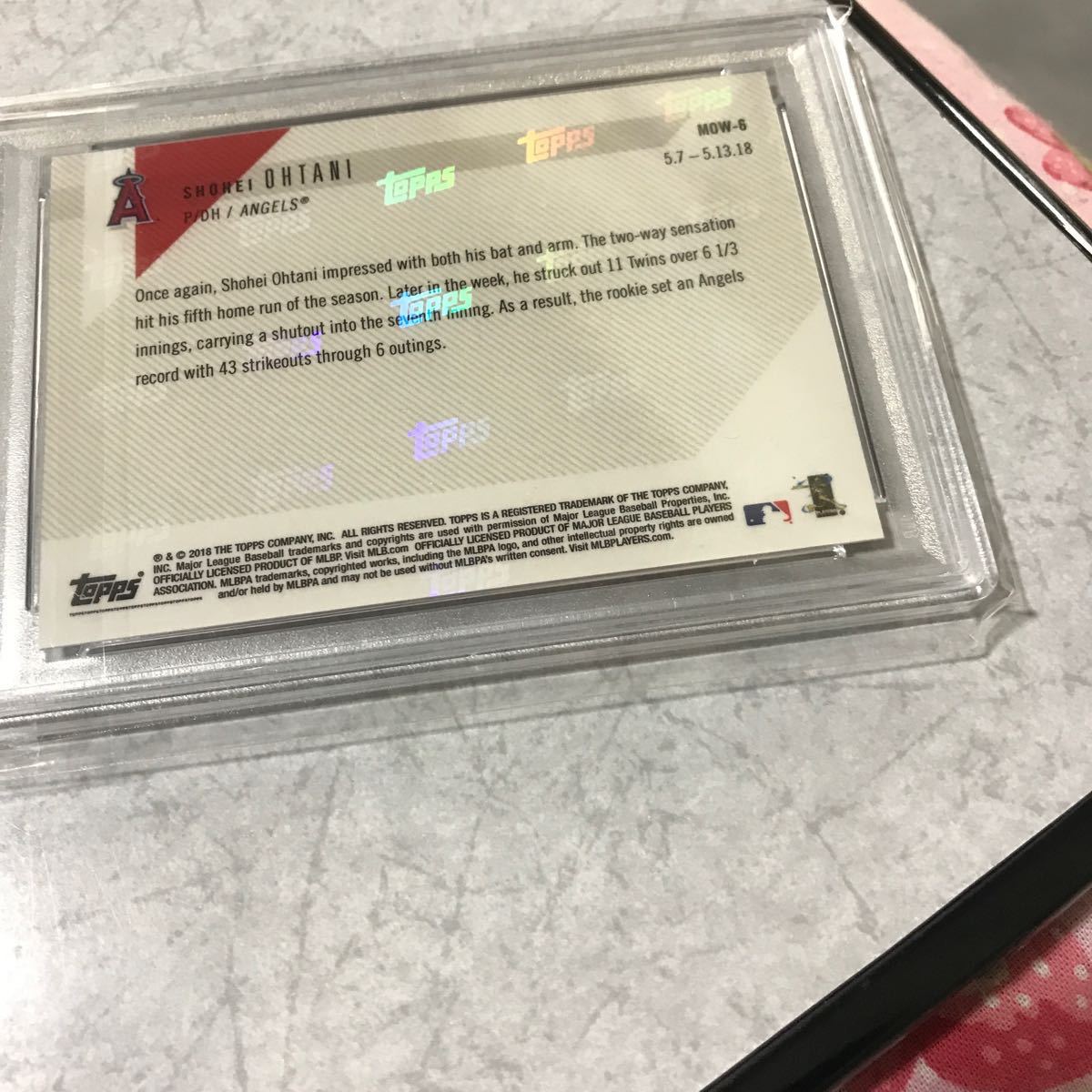 [PSA 10 GEM MT 鑑定済] 大谷翔平 MLB ルーキーカード RC 2018 topps now SHOHEI OHTANI MOMENT OF THE WEEK #MOW-6 母の日 リアル二刀流_画像4