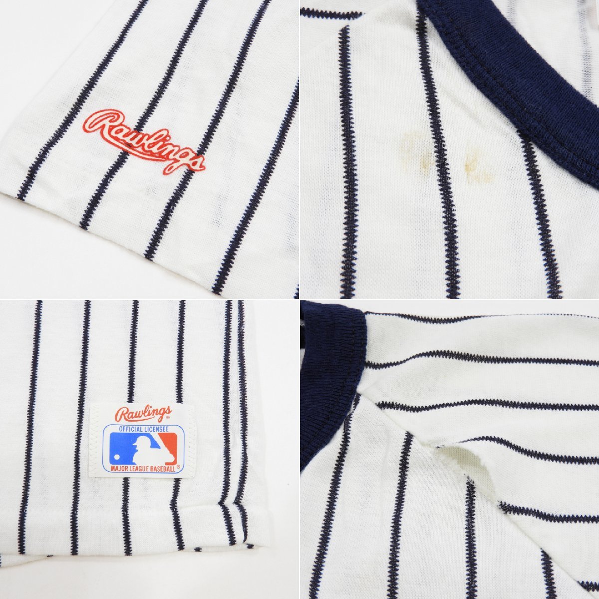 未使用 Rawlings New York Yankees ヤンキース Vネック Tシャツ Size L #12302 送料360円 ヴィンテージ ローリングス アメカジ 90's MLB_画像6