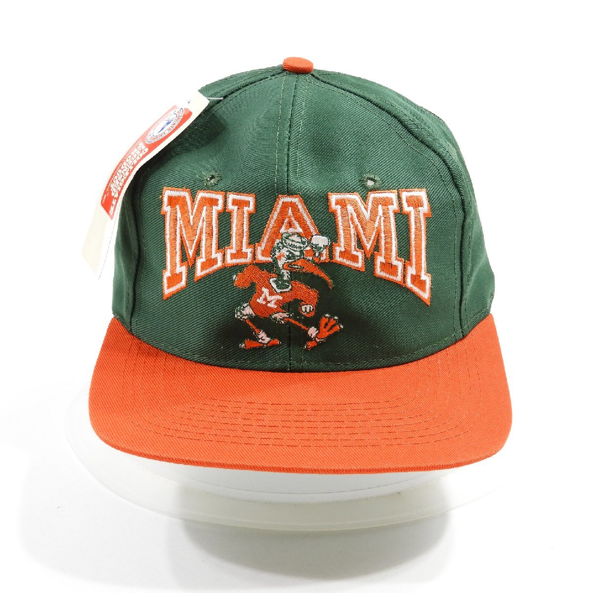 未使用 Miami Hurricanes マイアミ ハリケーンズ ベースボールキャップ #12078 オールド ヴィンテージ 90's アメフト NCAA_画像2