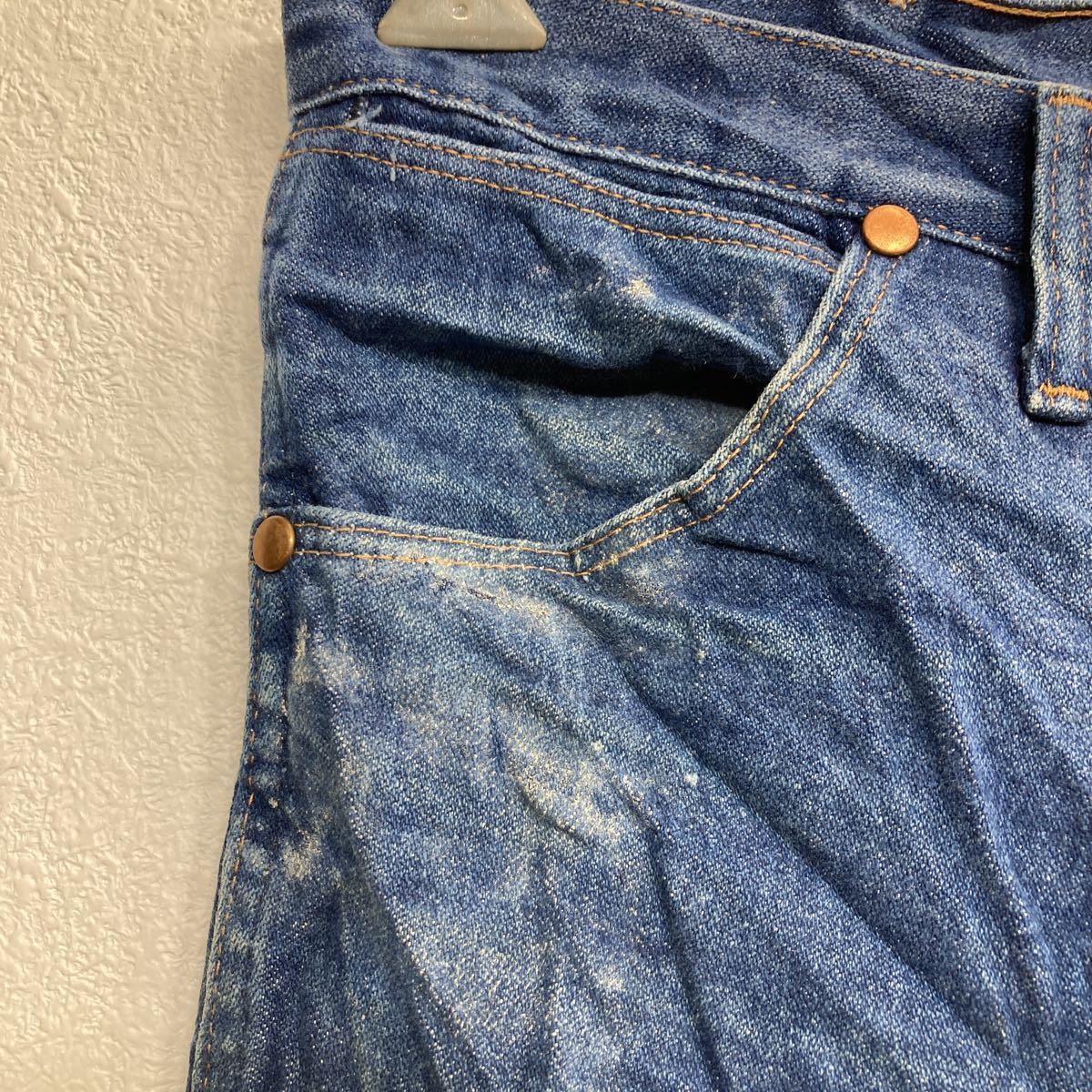 中古 古着 Wrangler カウボーイ ロングパンツ W34 ラングラー 936DEN ブルー コットン メキシコ製 古着卸 アメリカ仕入 2310-653_画像4