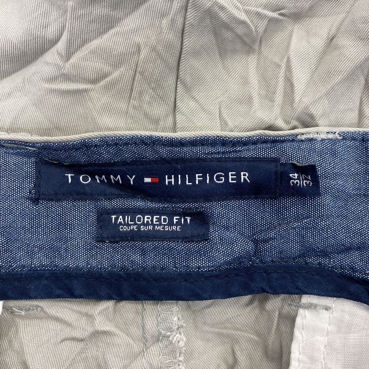 中古 古着 TOMMY HILFIGER チノパンツ W34 トミーヒルフィガー コットン テーラードフィット グレー 古着卸 アメリカ仕入 2310-745_画像9