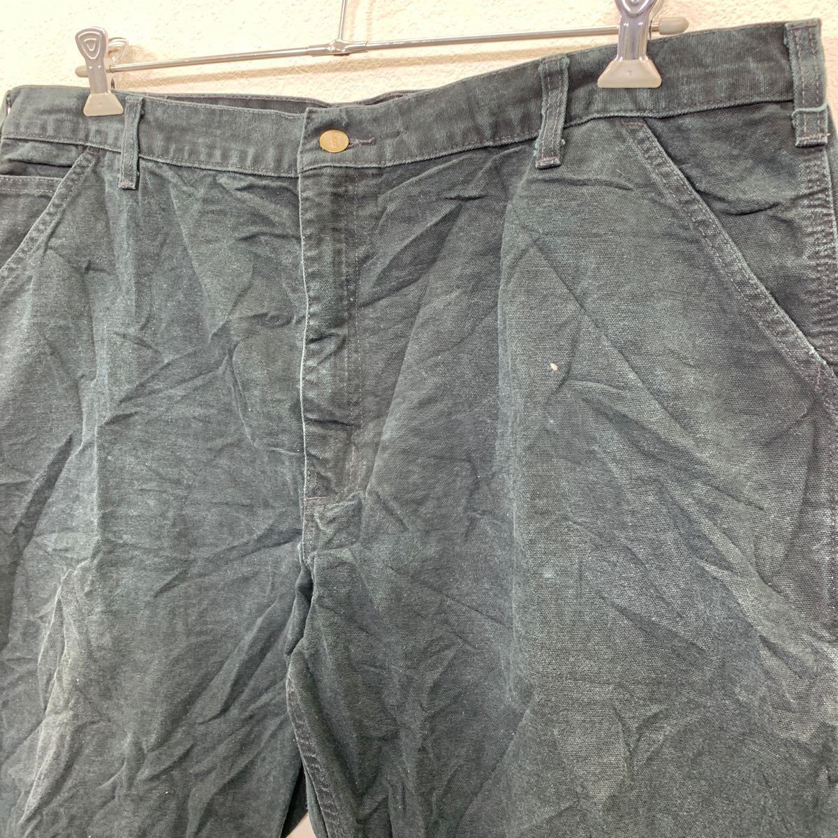 中古 古着 Carhartt ワーク・ペインターパンツ W42 カーハート ブラック コットン ビッグサイズ 古着卸 アメリカ仕入 2311-342_画像5