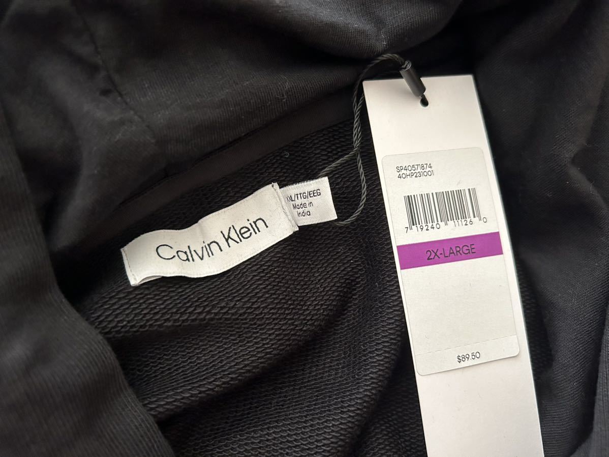 【送料無料】新品■Calvin Klein カルバンクライン メンズ パーカー フーディ トレーナー 黒 XXL 正規