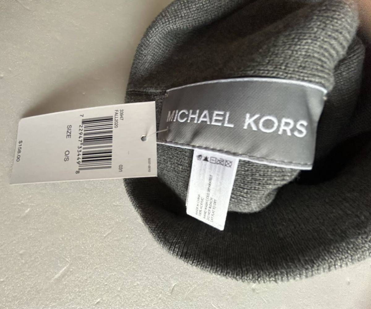 【送料無料】新品◆マイケルコース MICHAEL KORS◆メンズ用 リバーシブル ニット帽 キャップ 帽子 ビーニー グレー_画像4