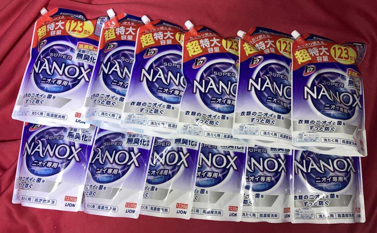 トップ スーパーナノックス ニオイ専用 　抗菌 高濃度 1230g×12　　　スーパーナノックスNANOX