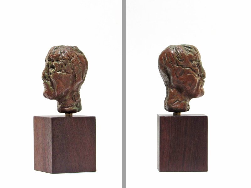 【GINZA絵画館】木内　克　ブロンズ彫刻像「フヂタの顔」藤田嗣治像・共箱・とってもレア！　K61Q5H0F9K5N6D_画像3
