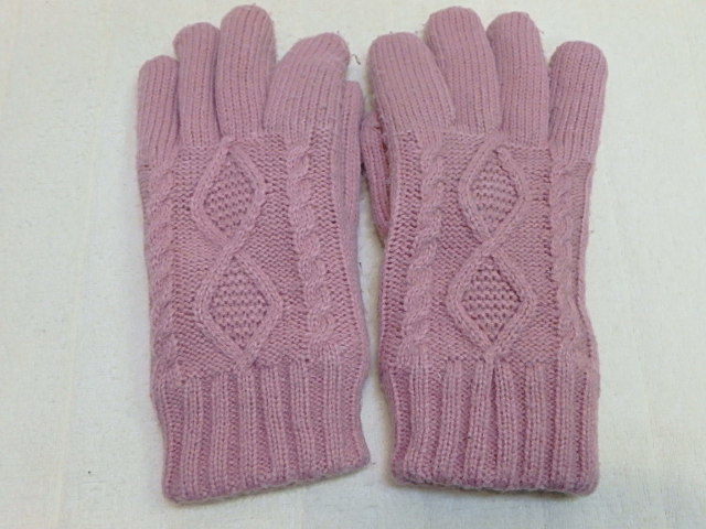 n311k　レディース　手袋　ピンク　女性用　もこもこ　中古_画像1