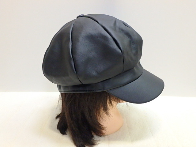 n311k　MQUM　キャスケット　帽子　黒　レディース　女性用　中古_画像4