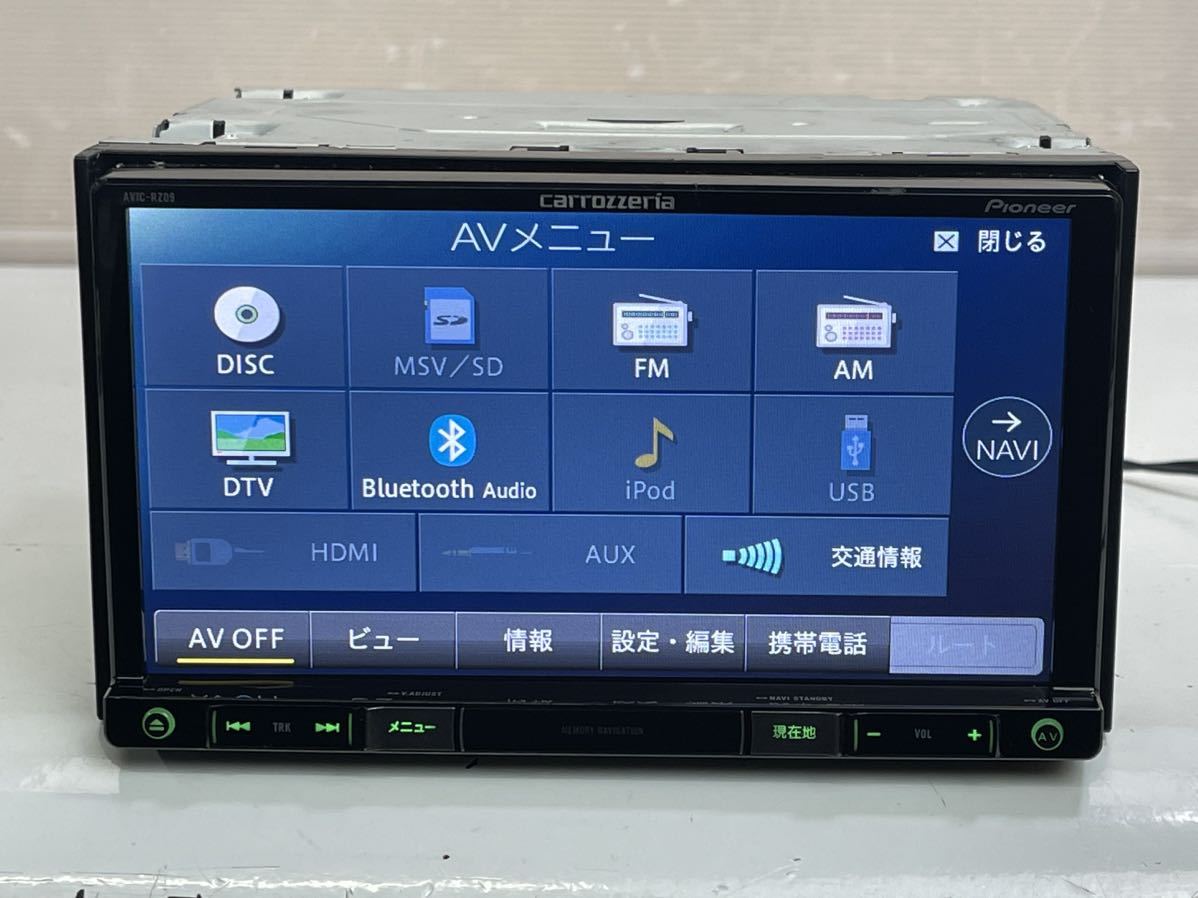 美品/動作品 カロッツェリア carrozzeria AVIC-RZ09 楽ナビ メモリーナビ 地デジ フルセグTV/DVD Bluetooth/HDMI/USB 2014年_画像3