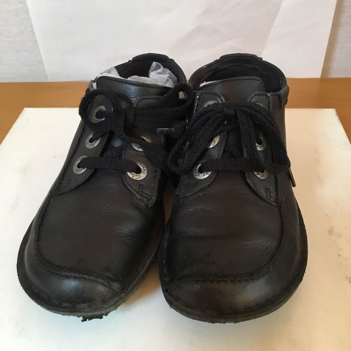 中古 ジャンク扱い Clarks クラークス Funny Dream ファニードリーム 4 1/2 23.5㎝ ブラックレザー 黒 発送ゆうパック 60_画像1