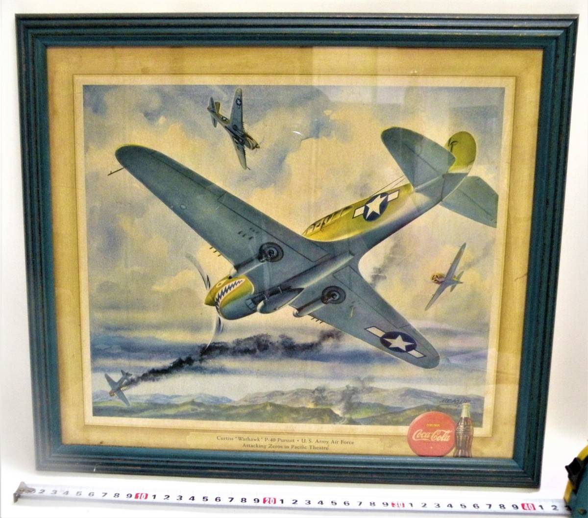 ”希珍品”1943年・USコカ・コーラ、ゼロ戦とグラマンの空中戦・ポップボード