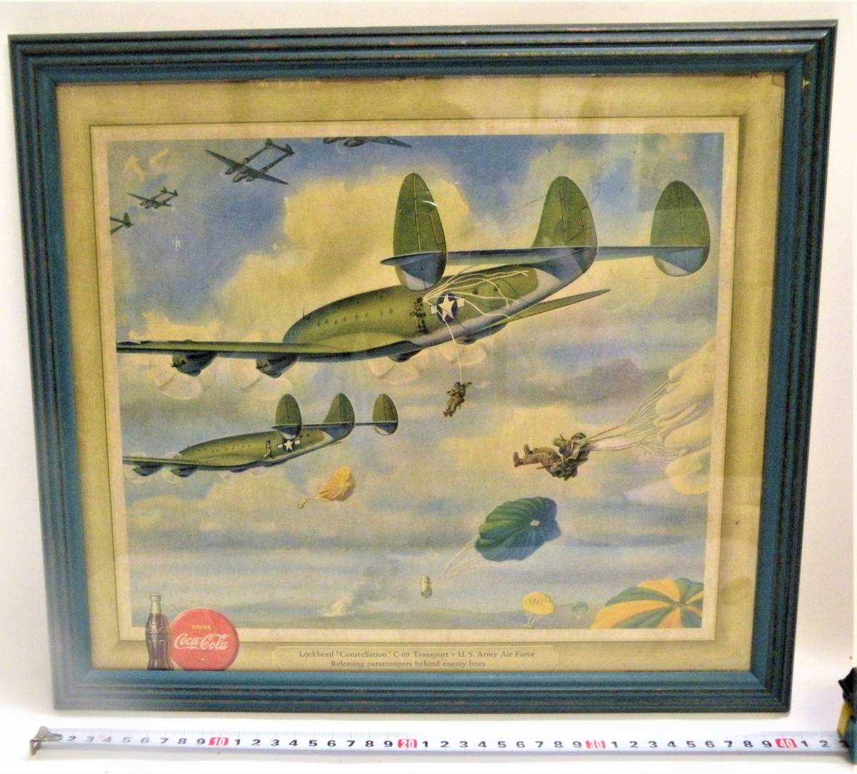 ”希珍品”1943年・USコカ・コーラ、Ｂ29＆グラマンの爆撃編隊・ポップボード