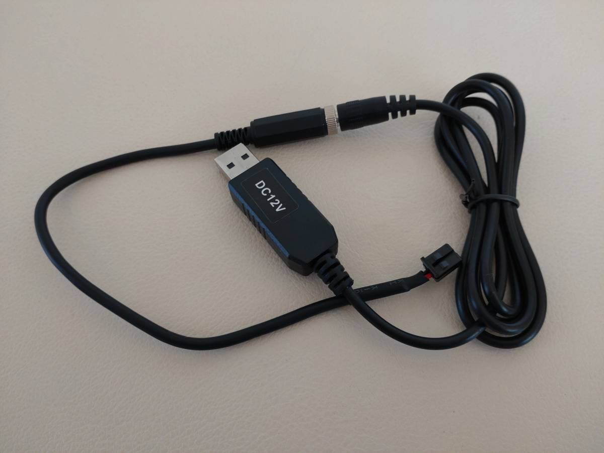 三菱製ETC用USB電源ケーブル　昇圧コード 5v→12v 2.1mmDCプラグ仕様：_写真は流用しますが同機能のものを発送。