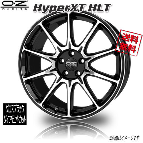 OZレーシング HyperXT HLT グロスブラックダイアモンドカット 22インチ 5H130 9.5J+52 4本 業販4本購入で送料無料