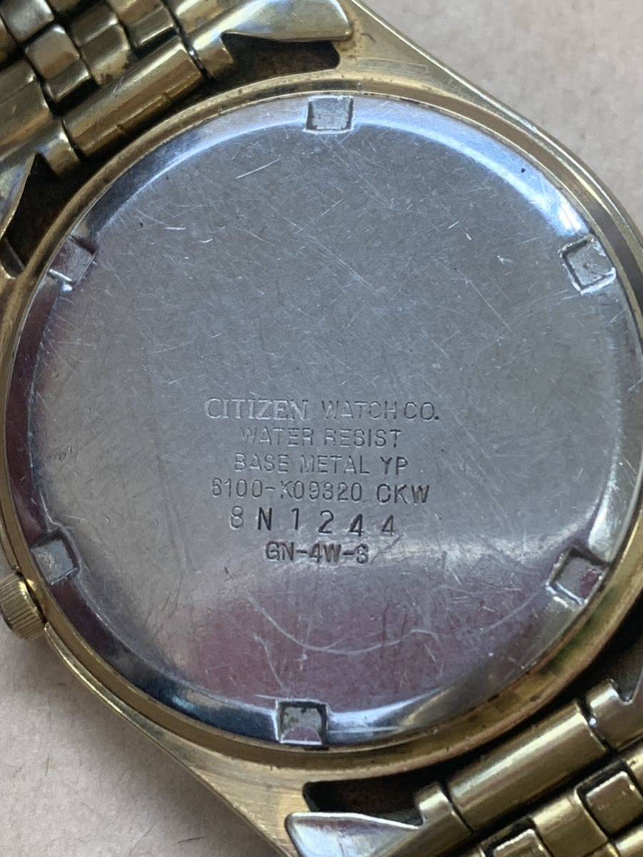 11023.370.腕時計 .CITIZEN .ゴールド .6100-K09320.GN-4W-S.動作未確認ジャンク品_画像8