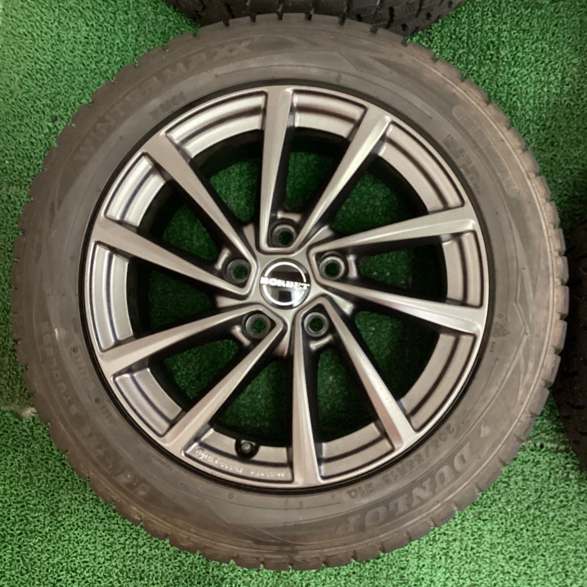 スタッドレス BMWミニ用社外アルミホイールセット 16×7J+52 112-5H 中古品4本【494】_画像3