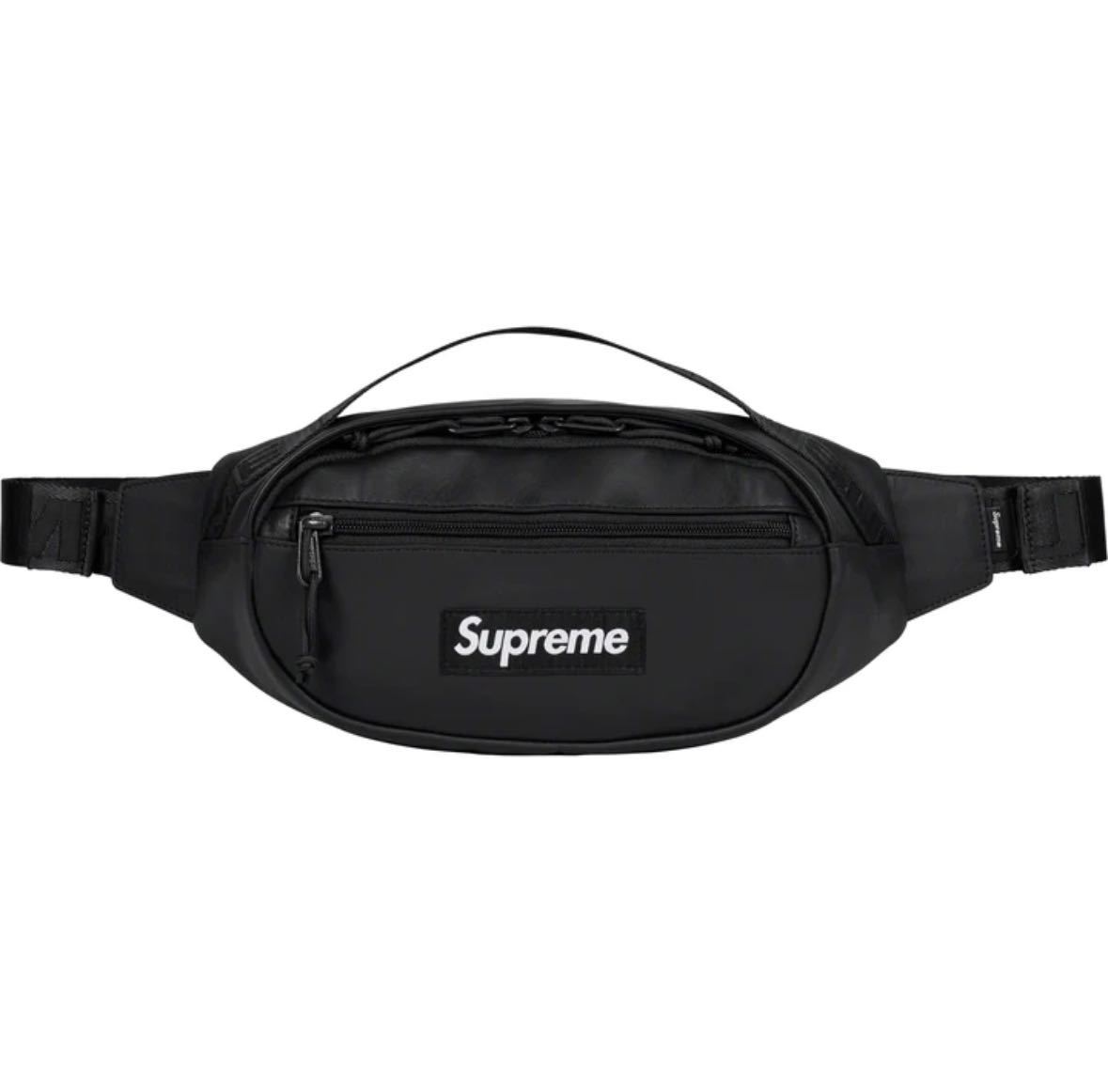 Supreme Leather Waist Bag レザー ウエストバッグ 黒 ブラック 2.5L Black 2023 AW FW 新品未使用_画像1