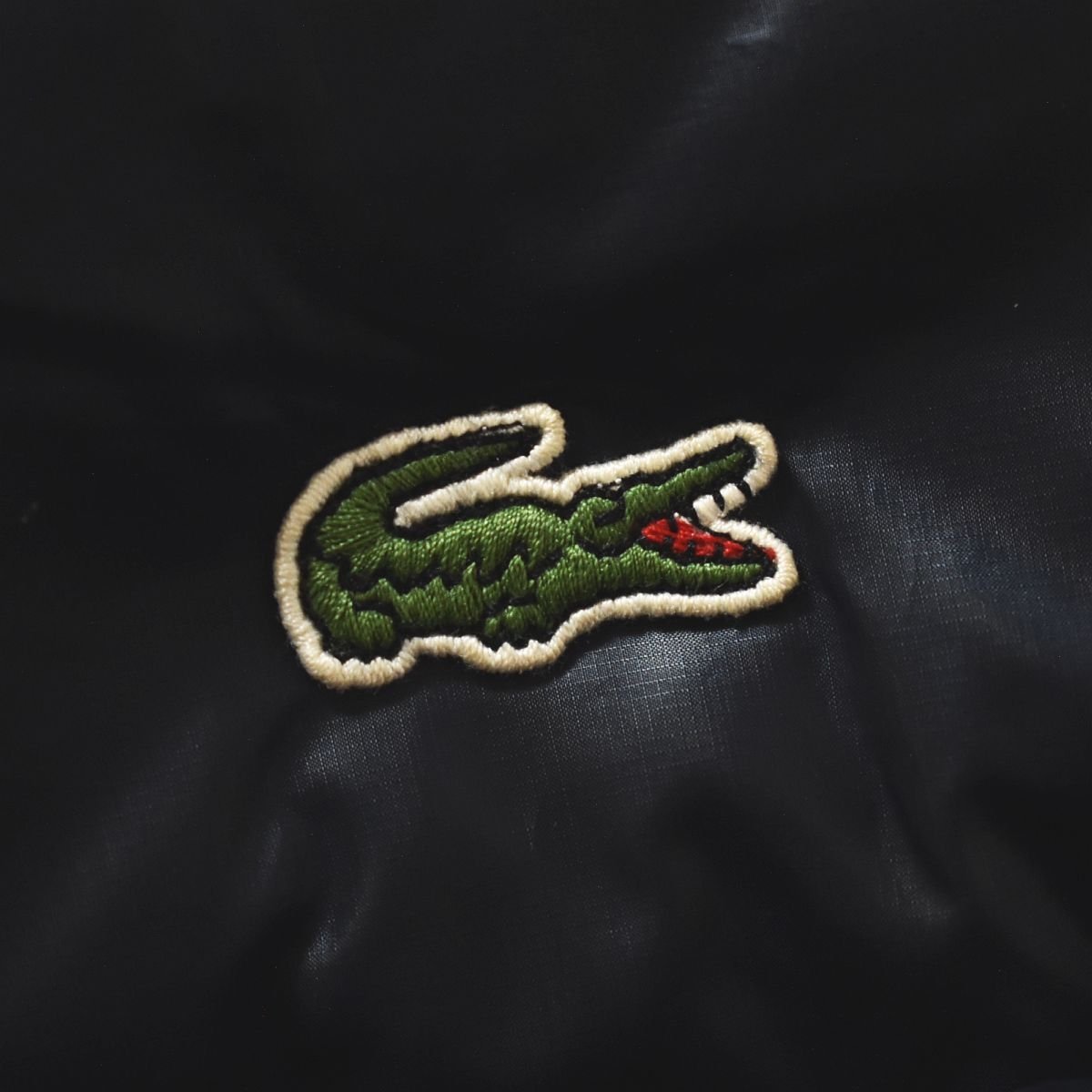 ★リバーシブル チェック裏 ラコステ LACOSTE 光沢 シャイニー タフタ フーデッド ダウン パーカ ベスト 50 ネイビー メンズ アウター★_画像6