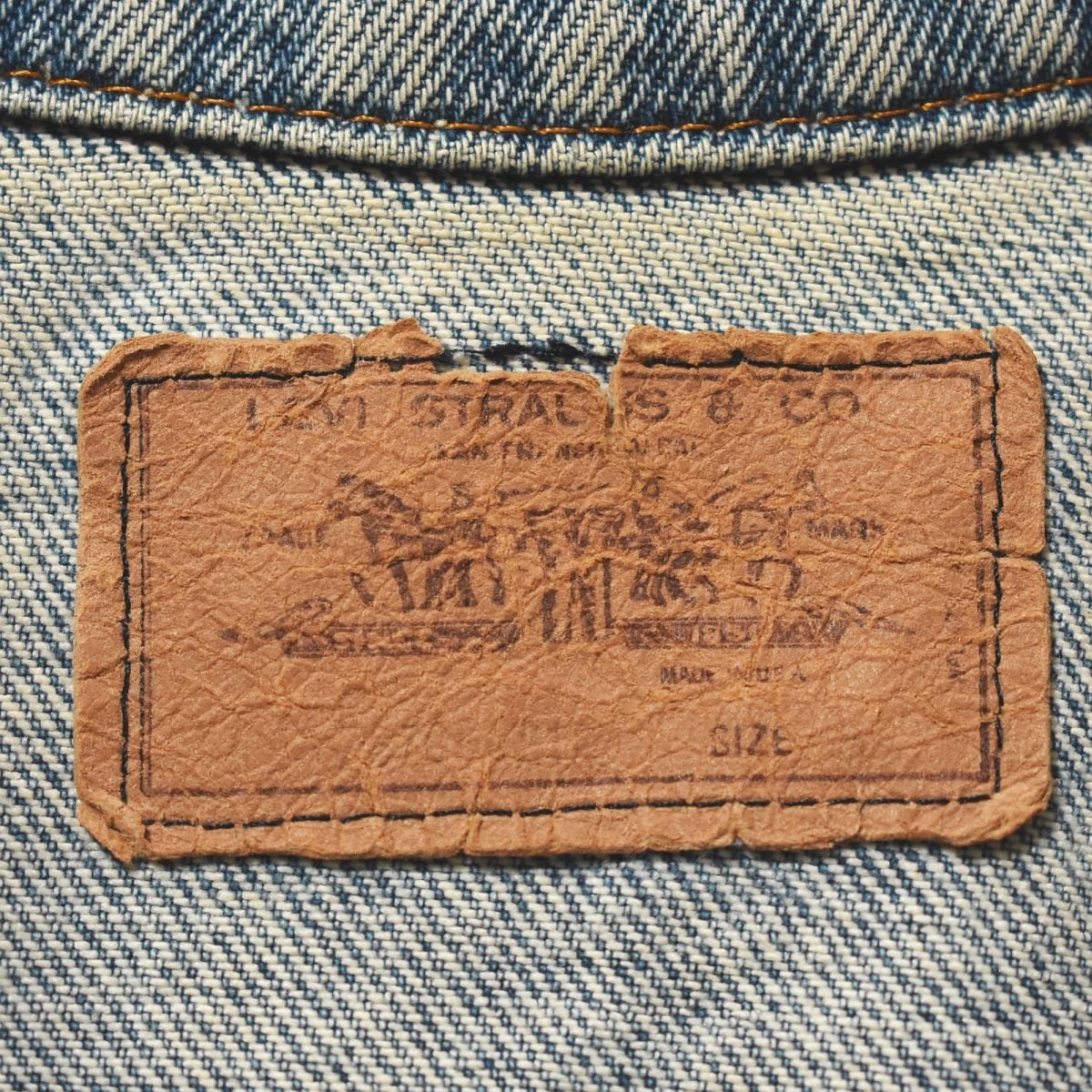 ★70s USA製 リーバイス Levi’s 70505 デニムジャケット Gジャン オレンジタブ スモールe ボタン裏刻印527 ヴィンテージ 4th★_画像4