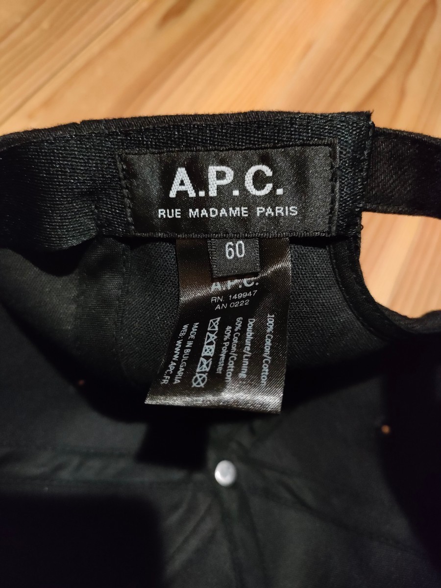 A.P.C. EDEN ベースボールキャップ ブラック 黒 コットン 綿 エデン 帽子 ベースボールキャップ ニューエラ CAP ロゴ_画像5