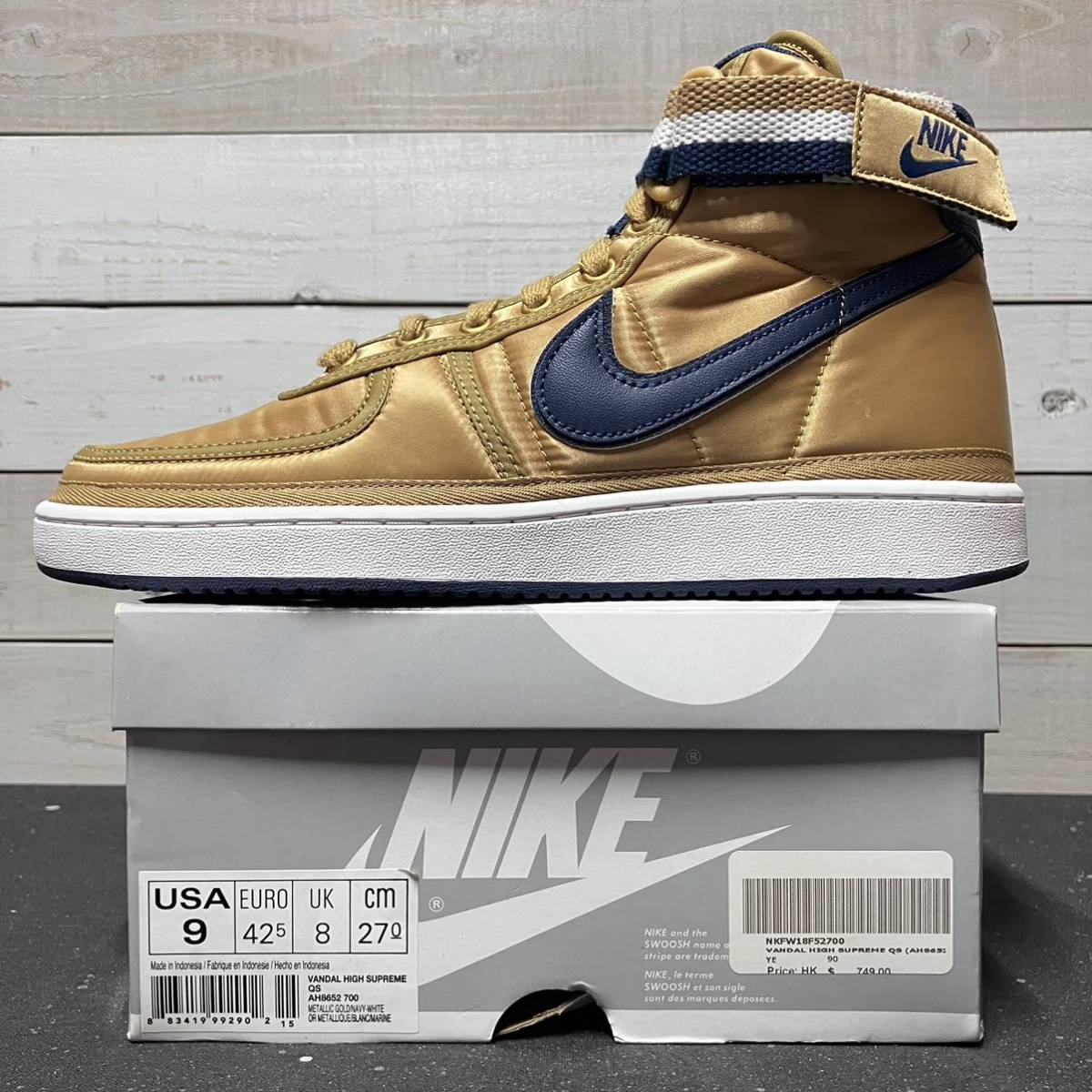 超歓迎 送料無料 27cm NIKE VANDAL HIGH SUPREME QS GOLD AH8652