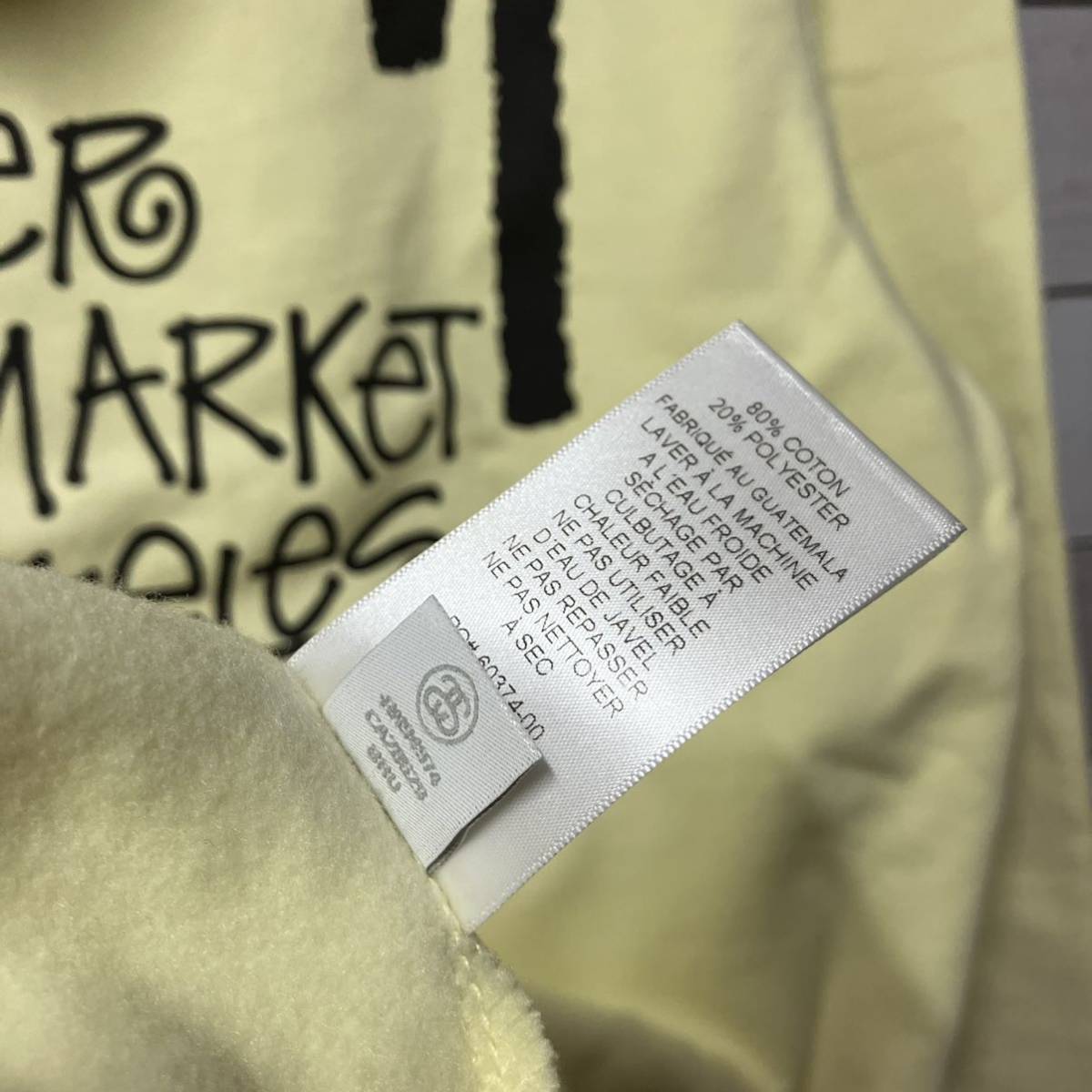 SIZE M STUSSY ZIPPER ZIP HOODIE YELLOW DSM DOVER STREET MARKET LA LOS ANGELES ステューシー ジップ パーカー ロサンゼルス ドーバー