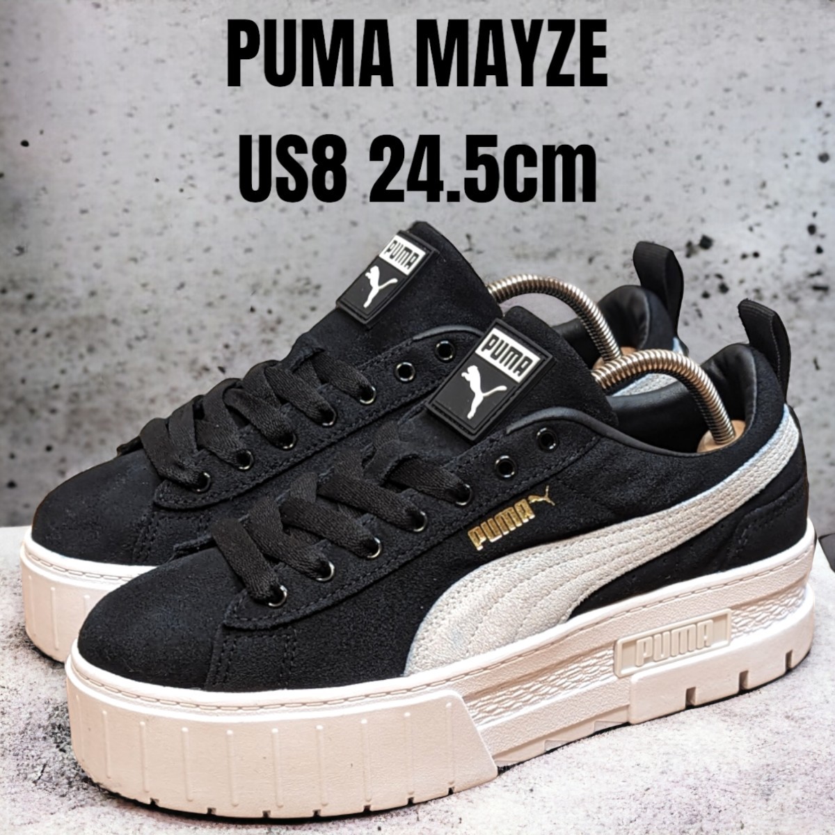 素晴らしい外見 PUMA MAYZE プーマ メイズ 24.5cm ブラック 厚底