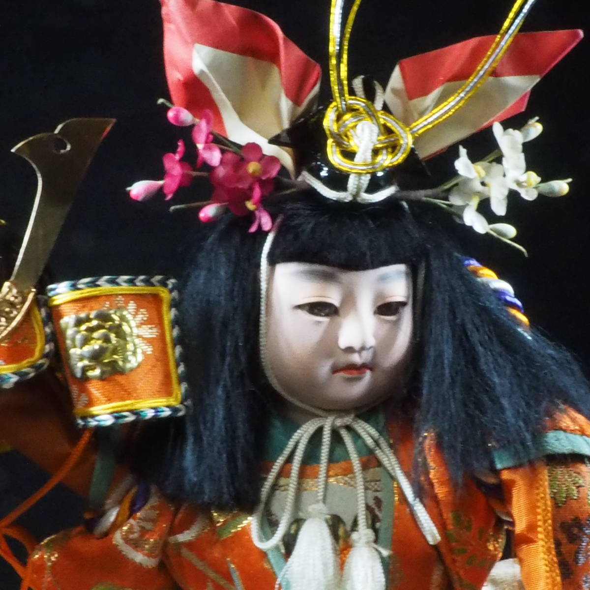  Showa era Vintage .... helmet difference (.....) dancing doll . month decoration 1980 period . face. soft . bulge small structure type ... .. shines excellent article FTO511