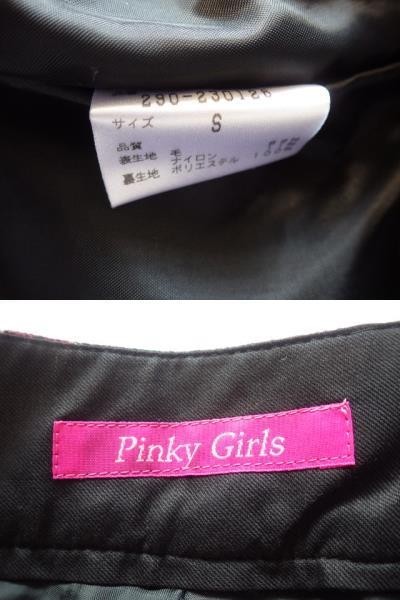 Pinky Girls レディース ショートパンツ Sサイズ ネイビー チェック柄 裾フリル 【LP01】_画像9