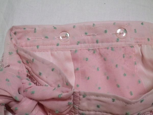 Rosy Future シフォン ミニ巻きスカート 36 Sサイズ ピンク ドット レース リボン付き ♪サイズ違いや色違いもあります♪_画像3