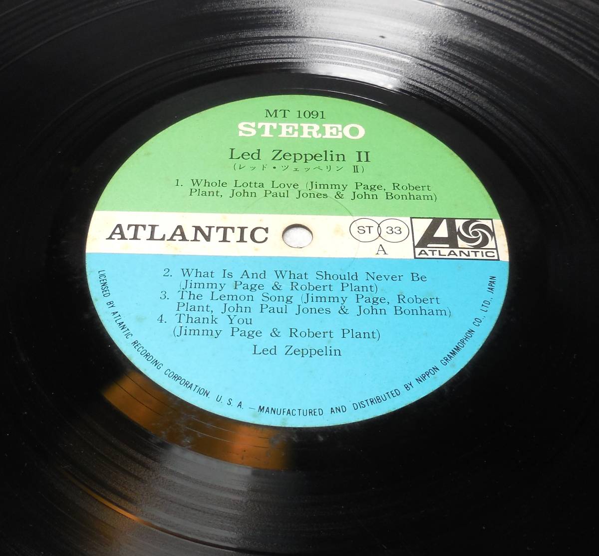 レッド・ツェッペリン/Led Zeppelin[レッド・ツェッペリンⅡ/Led Zeppelin Ⅱ]帯（売上補充カード）付き LP レコード MT1091 インサート欠 _画像6
